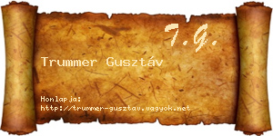 Trummer Gusztáv névjegykártya